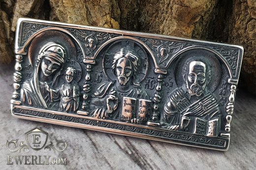Silver icon with a prayer for the driver, фото