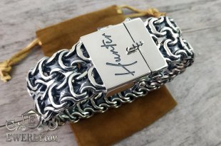 Huge men's bracelet made of silver, фото