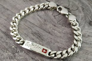 Bracelet "Carapace" with plate of silver, фото