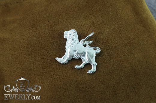 Pendant of silver "Lion", фото