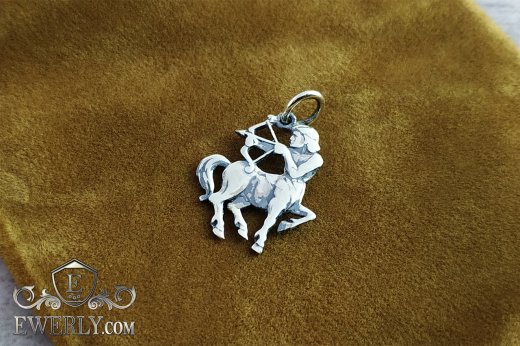 Pendant of silver "Sagittarius" with blackening, фото