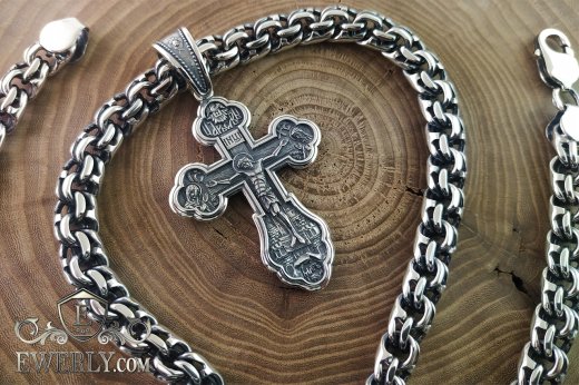 Chain "Bismarck" 100 grams with a cross, фото