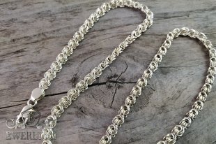 Chain "Rose" - weaving chain of sterling silver, фото